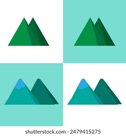 Diseño plano de icono de montaña verde