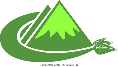 Green mountain icon logo image