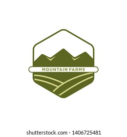 green mountain icon logo vector design