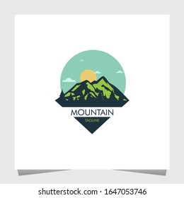 Green Mountain Logo with Blue Sky