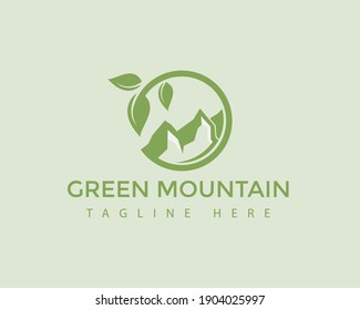 green mountain logo mountain logo design creative design