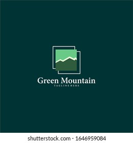 green mountain logo design. vector illustration