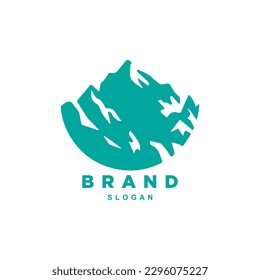 Green mountain logo design vector illustration