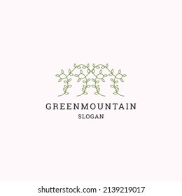 Icono de logotipo de montaña verde plantilla de diseño vector ilustración