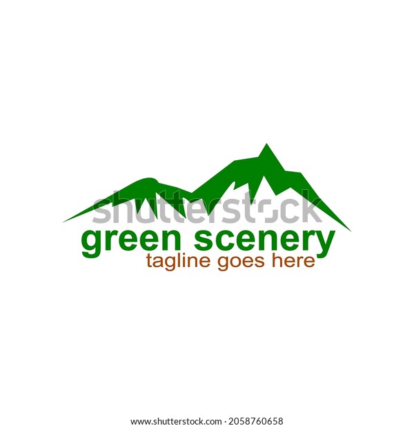 Green Mountain Logo Green Scenery Format Stock Vector (Royalty Free ...