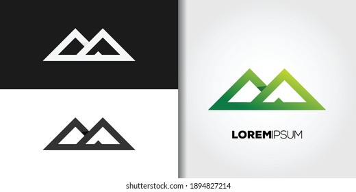 green mountain logo set brand idea template vector