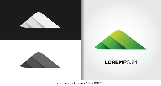 green mountain logo set idea template vector