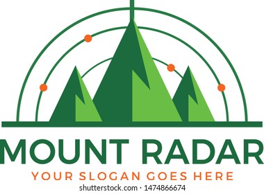 Green Mountain Radar logo for your company, vector , icon and landscapes , trending design