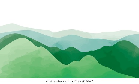Ilustración verde del paisaje