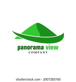 Green mountain scenery logo design