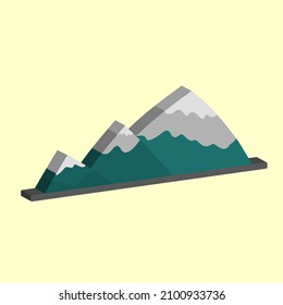 Green mountain, snowy mountains. Adventure theme, best for property images