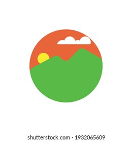 green mountain vector illustration, great for outdoor use