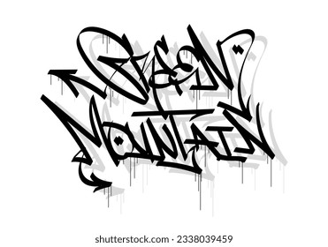GREEN MOUNTAIN word graffiti tag T shirt design