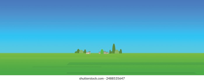 green mountains hills and houses seen in the distance