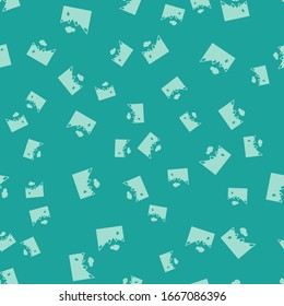 Green Mountains icon isolated seamless pattern on green background. Symbol of victory or success concept.  Vector Illustration