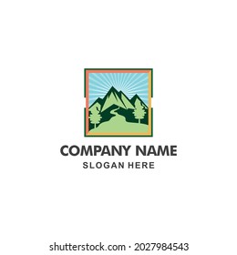 Green Mountains Logo Image With Sunlight, Stock Photos  Vectors 