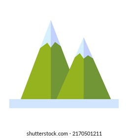 green mountains snow. Landscape design. Top view. Vector illustration. stock image. 