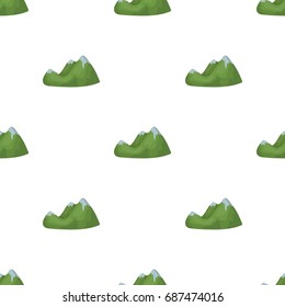 Green mountains.Mountain range covered with dense forest.Different mountains single icon in cartoon style vector symbol stock illustration.