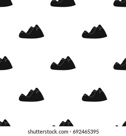 Green mountains.Mountain range covered with dense forest.Different mountains single icon in black style vector symbol stock illustration.