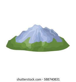 Green mountains.Mountain with snow.Different mountains single icon in cartoon style vector symbol stock illustration.