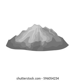 Green mountains.Mountain with snow.Different mountains single icon in monochrome style vector symbol stock illustration.