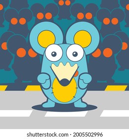 the green mouse cartoon cute character