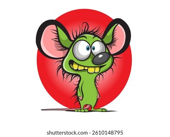 The green mouse stood smiling