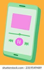 green mp3 player vector illustration