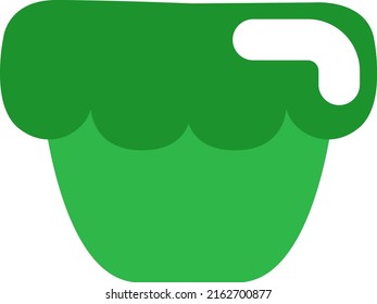 Green muffin, illustration, vector on a white background.