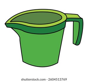 Green mug isolated on white background