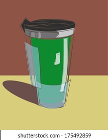 green mug thermos for hot drinks