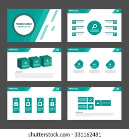 Green Multipurpose Infographic elements and icon presentation template flat design set for advertising marketing brochure flyer leaflet