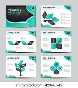 Green multipurpose presentation template flat design set for brochure flyer marketing and advertising, Infographic Element, Layout design, Modern Style,vector template