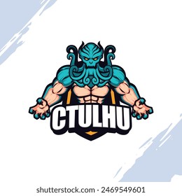 Green Muscular Ocean Monster Mascot