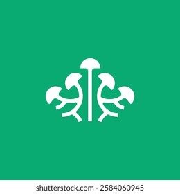 Green Mushroom Fungus Pack, Suplement Health Logo Design Vector