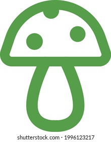 Green mushroom, illustration, on a white background.