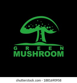 Vector de diseño del logotipo de hongos verdes