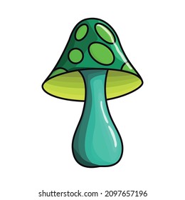a green mushroom toadstool doodle isolated print
