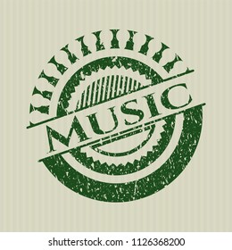 Green Music distress grunge seal