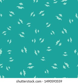 Green Mustache and beard icon isolated seamless pattern on green background. Barbershop symbol. Facial hair style.  Vector Illustration