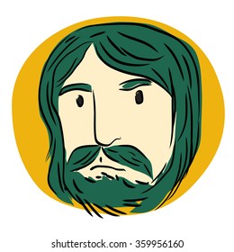 Green Mustache man
