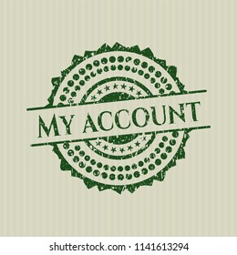 Green My account distress with rubber seal texture