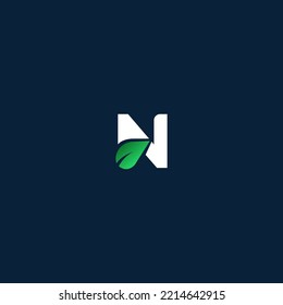 Green N letter logo design template elements. Modern abstract digital alphabet letter logo. Vector illustration.