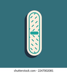 Green Nail file icon isolated on green background. Manicure tool. Long shadow style. Vector