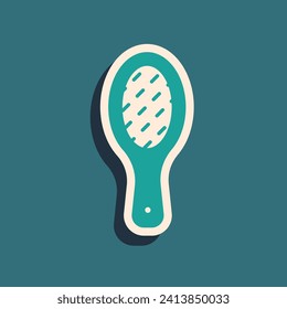 Green Nail file icon isolated on green background. Manicure tool. Long shadow style. Vector
