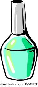 Green nail polish, illustration, vector on white background