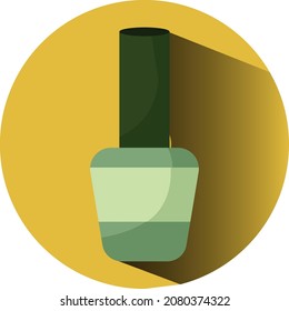 Nailpolish verde, ilustración, vector, sobre fondo blanco.