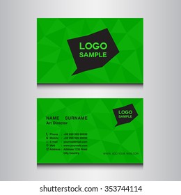 green name card design template vector illustration