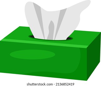 Green napkin box, illustration, vector on a white background.
