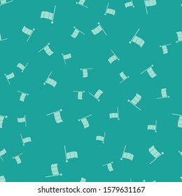 Green National Ireland flag icon isolated seamless pattern on green background.  Vector Illustration